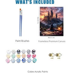 Paint by Numbers for Adults and Kids Beginner, Magic Castle Painting by Number