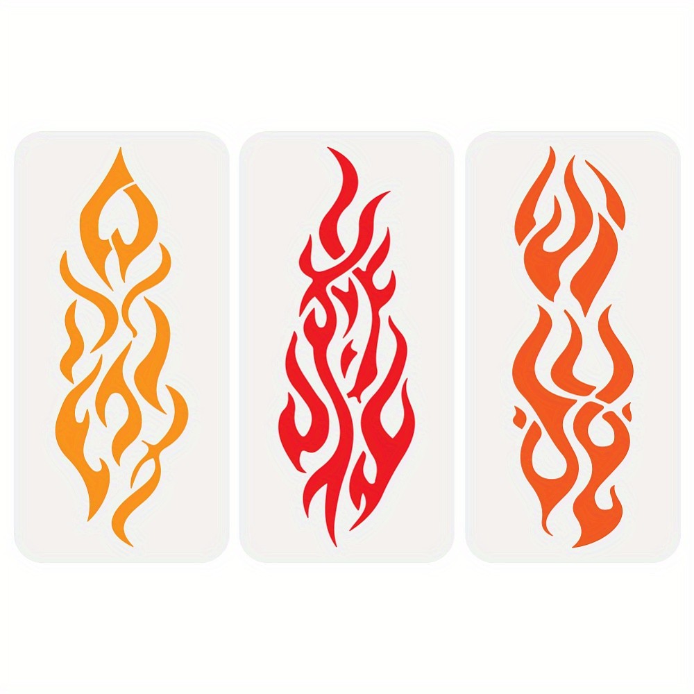 1set 3pcs 3 styles Ethnic style PET Hollow Out Drawing Painting Stencils