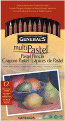 Multipastel Chalk Pencils,12 Color (4400-12A) | Acid-Free, Oil-Free, Cedar Wood