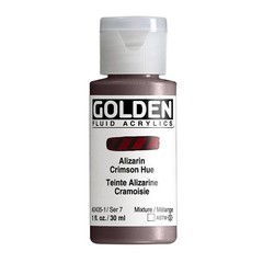 GOLDEN Fluid Acrylics, Alizarin Crimson Hue, 1 fl. oz. Bottle, Pro Paint
