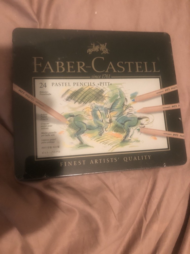 Faber-Castel FC112124 Pitt Pastel Pencils in A Metal Tin, Assorted Set of 24