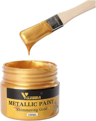 Acrylic Paint Metallic Gold, Non Toxic, Non Fading, 100Ml Gold Leaf Paint