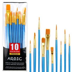 Acrylic Paint Brush Set – 1 Pack / 10 pcs Watercolor Brushes – 10pcs Blue