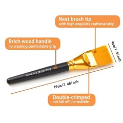 3 Pack 1.5″ Flat Paint Brushes Acrylic Oil Watercolor Set with Wood Handle