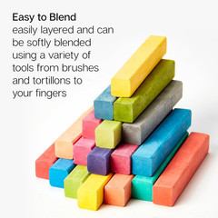 NEW 24-Piece Chalk Pastels Set Vibrant Non-Toxic Art Drawing Fast Shipping