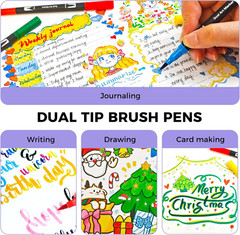 72 Colors Markers for Adult Coloring Books, Dual Tip Markers for School, Fine an