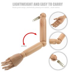 1 Pair Realistic Wooden Mannequin Arm with Poseable Joints Durable and Flexible