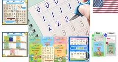 Innovative 5-Pack Calligraphy Copybook for Kids – Includes Wooden Tracing Board
