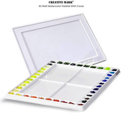 Watercolor Palette with Cover – 42 Wells and 4 Mixing Areas, 12″ X 16″ Lightweig