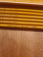 Quill T-812-2 1/2 Yellow Wood Pencil Lot 6 Pencils With Original Box