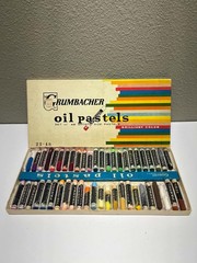Vintage Grumbacher Oil Pastels Set of 48 Artists Size No. 22-48 w/ Box Japan