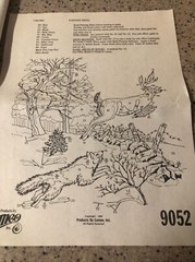 Paint By Number on Fabric VTG Cameo 9052 Deer With Fox With Instructions