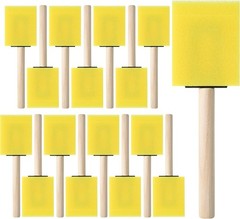 Bates Foam Brushes 2-Inch, 16 Pack – Durable Yellow Sponge for Precise Staining