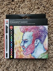 ? MARABU GRAPHIX PERMANENT MARKERS 12 ALCOHOL BASED DUAL SIDED MULTI COLOR ART