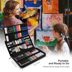 154PCS Art Supplies Drawing Kit with 6 Sketchbooks Graphite Colored Charcoal