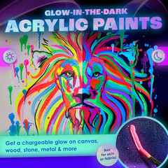 Glow in the Dark | Luminescent | Phosphorescent | Self-Luminous Paint – Set of 8