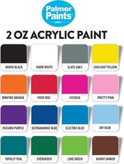 Cra-Z-Art Palmer 2oz 16 Color Acrylic Paint Set, Perfect Color Selection