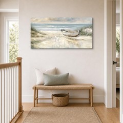 SENROLAN Coastal Wall Art for Living Room, Horizontal Seascape Canvas Wall Ar…