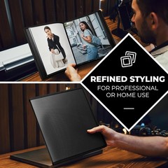 Black Art Portfolio 8.5×11 with Mounting Paper & Textured Cover – Durable Design