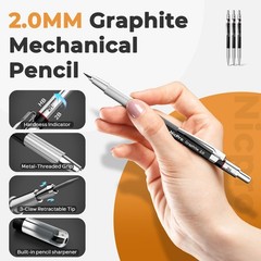 Nicpro 37PCS Art Drawing Supplies Kit, Metal Mechanical Black Silver gray