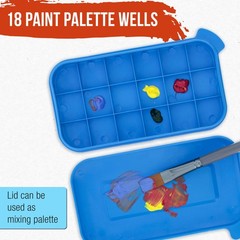 16 Hole Artist Paint Brush Washer Cleaner Holder, Clean Dry 18 Art Palette Wells