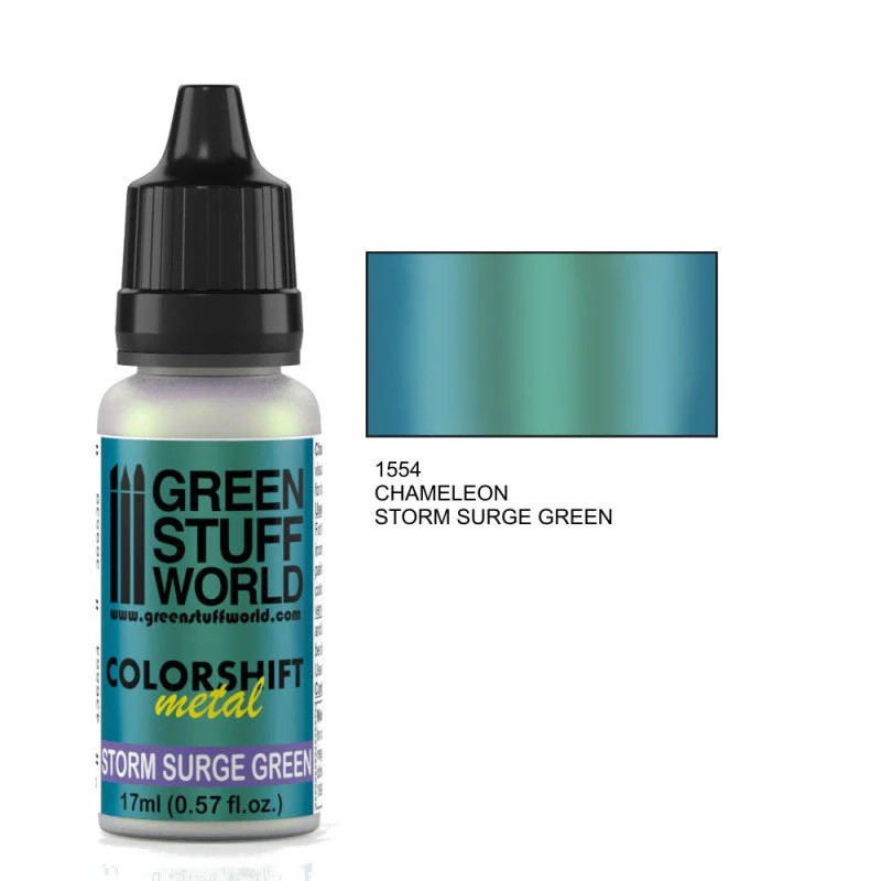 Green Stuff World – Chameleon Metal Paint Storm Surge Green 1554 for Models and