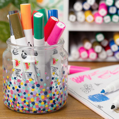Apple Barrel Multi-Surface Paint Pens Deluxe Studio Set, Medium Tip, 36 Piece