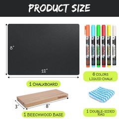 Halobios Chalkboard with Beech-Wood Base, 8 x 12 inch Tabletop Message Boards…