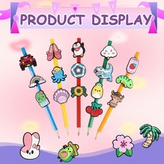 80pcs Cute Pencil Toppers,Pen Toppers Charms Decorations Clips Bulk Animal Pe…