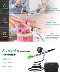 50 PSI Airbrush Kit with Air Compressor, High Pressure Portable Air Brush Gun wi