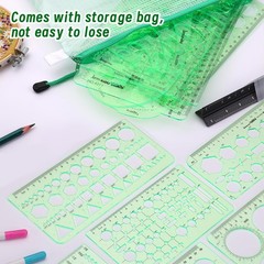 18 Pcs Geometric Drawings Templates, Drawing Stencils, Drawings Tools, Stenci…