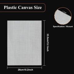 15 PCS Plastic Canvas Sheets 10 Count 10.2X 13.2Inch Plastic Mesh Sheet Large…