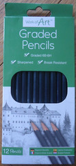 12 SKETCHING PENCILS – GRADED FOR ART DRAWING – 6B – 6H – BRAND NEW