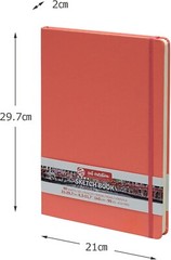 8.3 x 11.8 Inches Coral Red Sketchbook – Ideal for Watercolor & More