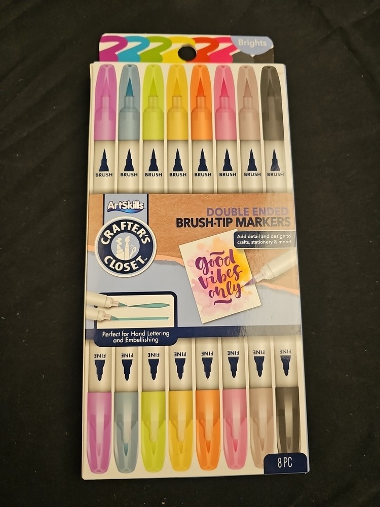 Art skills Crafter’s Closet Brights Double Ended Brush Tip Markers