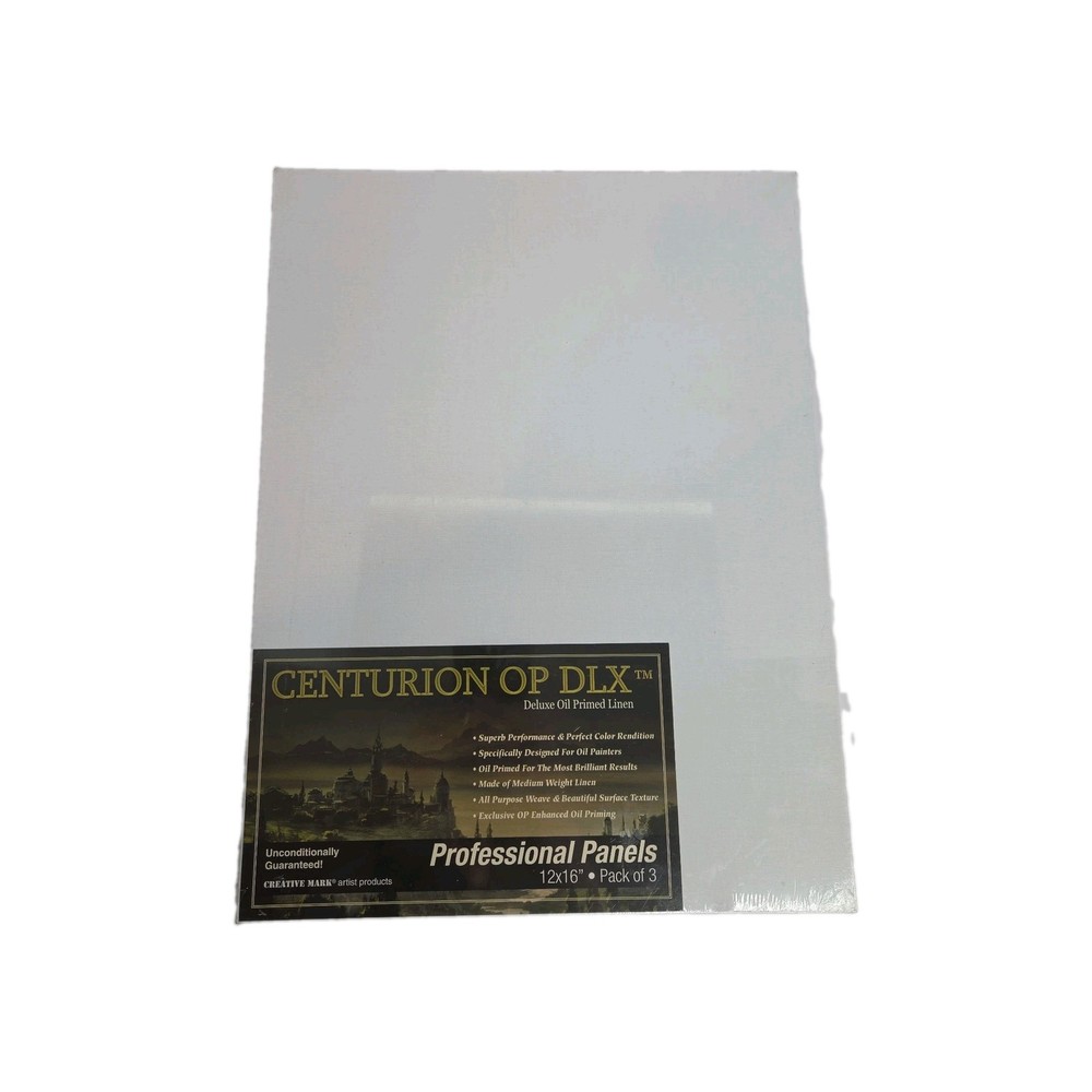 Centurion Deluxe Professional Oil Primed Linen Canvas Panels – 12″x16″ Pack of 3