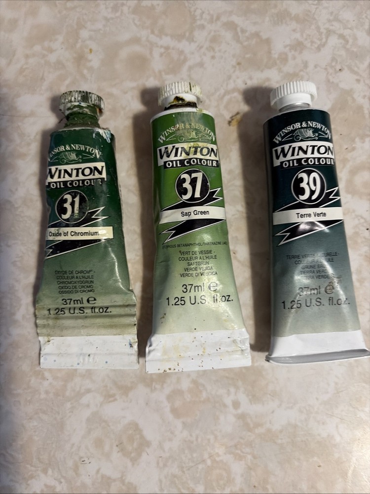 Winsor & Newton Winton Oil Paint 37ml LOT of 3 Greens (227ME)