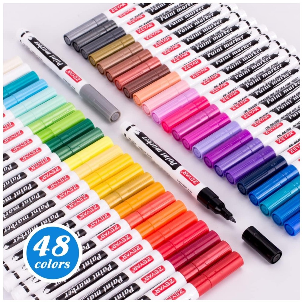 Artist Quality Paint Markers – Extra Fine Point – 48 Colors