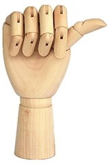 Wood Artist Drawing Manikin Articulated 10 inches-The right hand, Beige