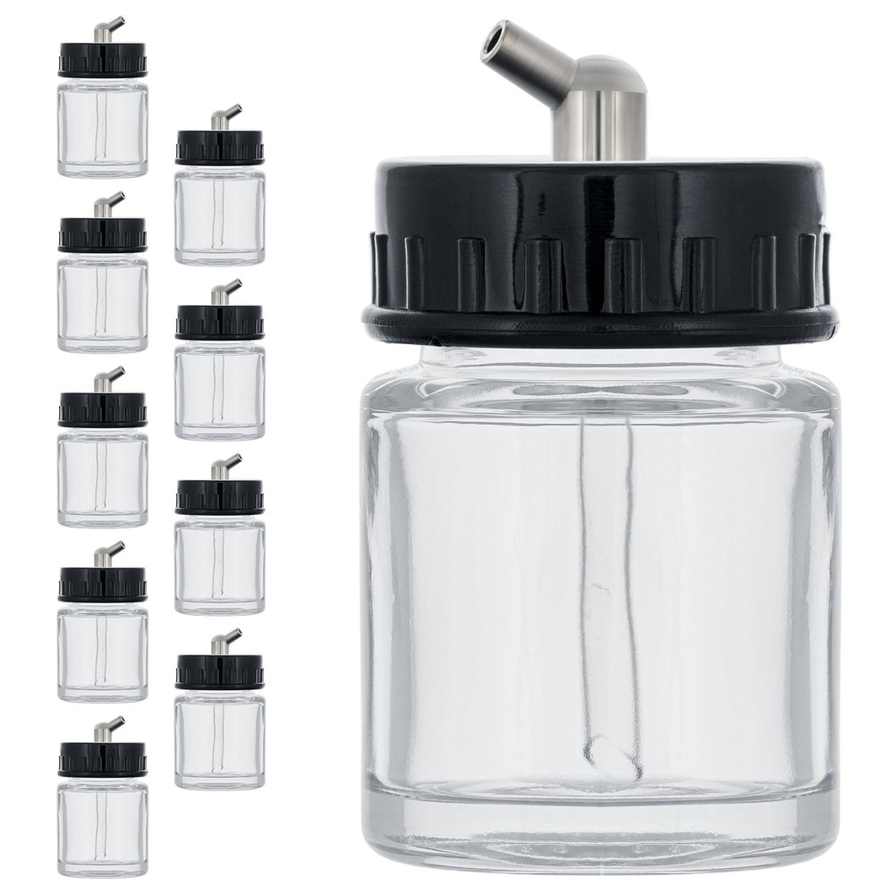 (Pack of 10) TB-003 Empty 3/4 Ounce (22cc) Glass Jar Bottles with 60° Down An…