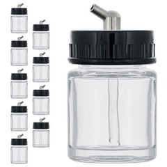 (Pack of 10) TB-003 Empty 3/4 Ounce (22cc) Glass Jar Bottles with 60° Down An…