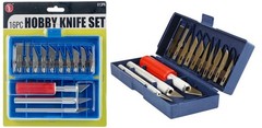 Sona 16Pc Hobby Knife Set with Aluminum Collet Chucks in Plastic Storage Box