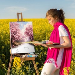 12 Pack Pre Drawn Canvas Painting Kit 8 X 10 Inches Realistic Landscape Art