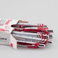 Retractable Gel Pens, 0.7mm Stainless Steel Tip, Red Ink – Pack of 12