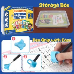 Magic Grooved Writing Practice Books for Kids Age 3-5 6-8, Reusable Large Siz…