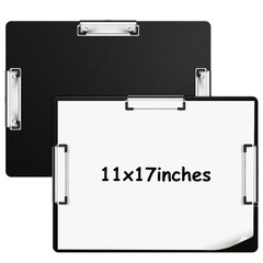 Tenceur 2 Pcs Extra Large 11×17 Clipboard – Horizontal Three Clip Plastic Cli…