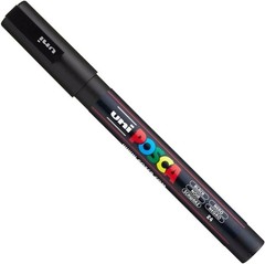 Uni Posca Paint Marker PC-3M Black, 3 Pens 1 Count (Pack of 3), black