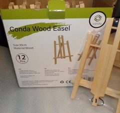 12 Pack Wooden Tabletop Easel for Painting and Display, 11.8″ Small Portable
