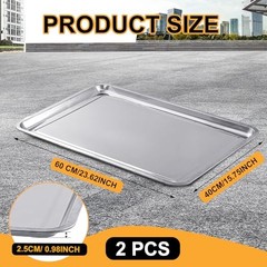 2 Pcs Stainless Steel Oil Drip Pan for Under Car 23.6 x 15.8 23.62 x 15.75 Inch