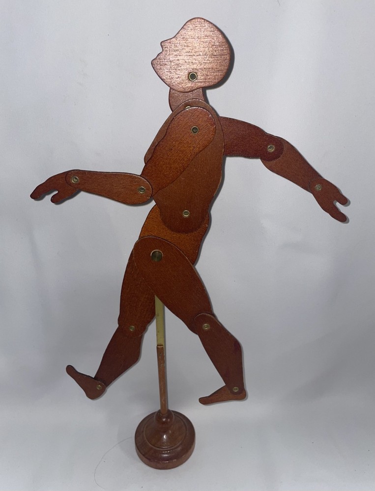 Vtg MCM Xonex Artists Model Articulated Posable FigurecW/ Stand 14 Inches High